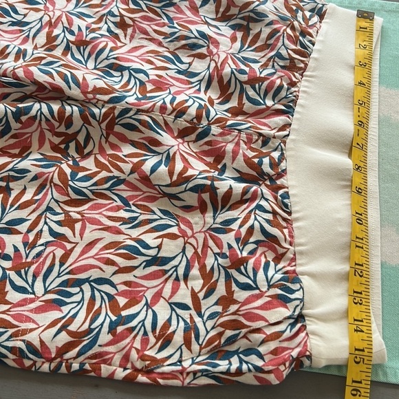 Land’s End Linen Leaf Print Mid Rise Elastic Waist PullOn Wide Leg Pants - Picture 7 of 10